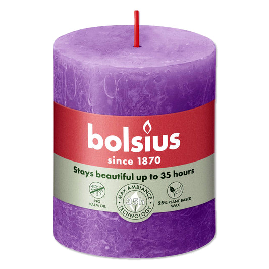 Pillar candle 80/68 RUSTIC vibrant violet