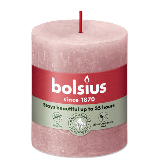Pillar candle 80/68 RUSTIC misty pink