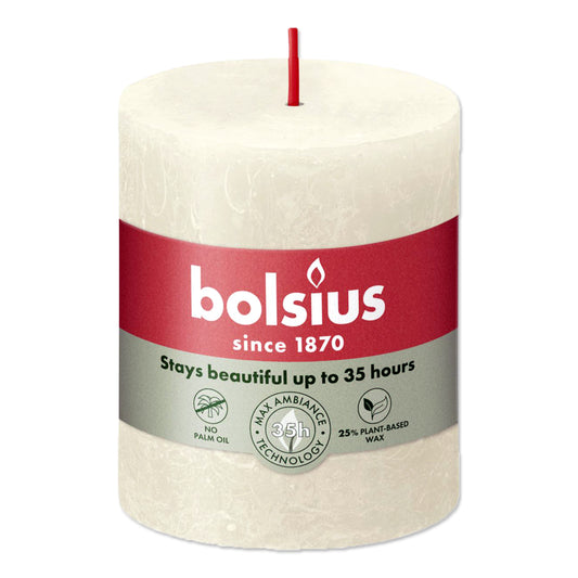 Pillar candle 80/68 RUSTIC soft pearl