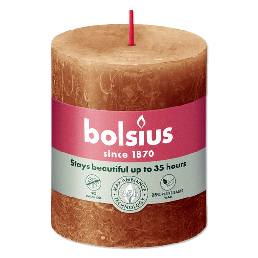 Pillar candle 80/68 RUSTIC spice brown