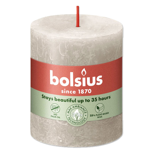 Pillar candle 80/68 RUSTIC sandy grey