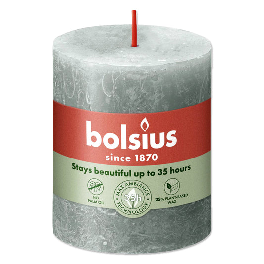 Pillar candle 80/68 RUSTIC jade green