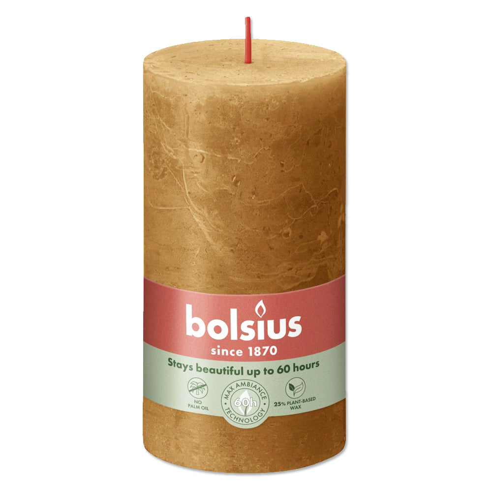 Pillar candle 130/68 RUSTIC spice brown