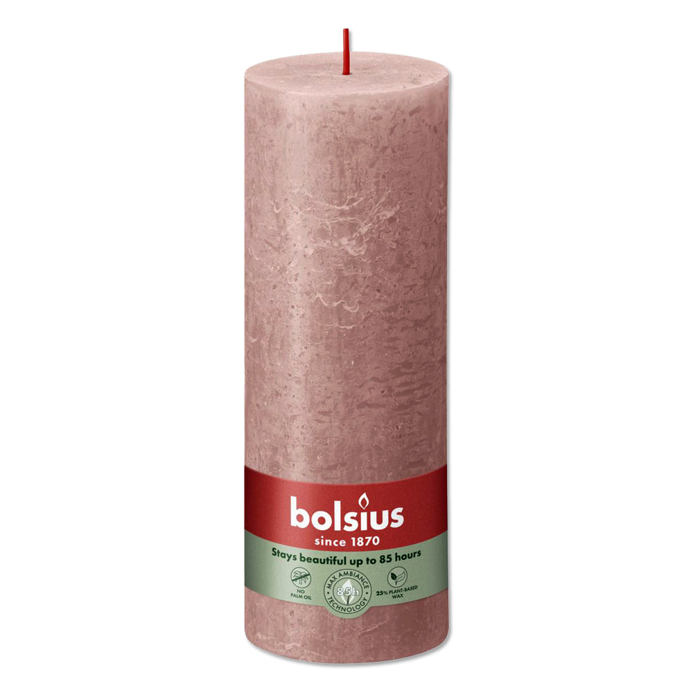 Pillar candle 190/68 RUSTIC misty pink