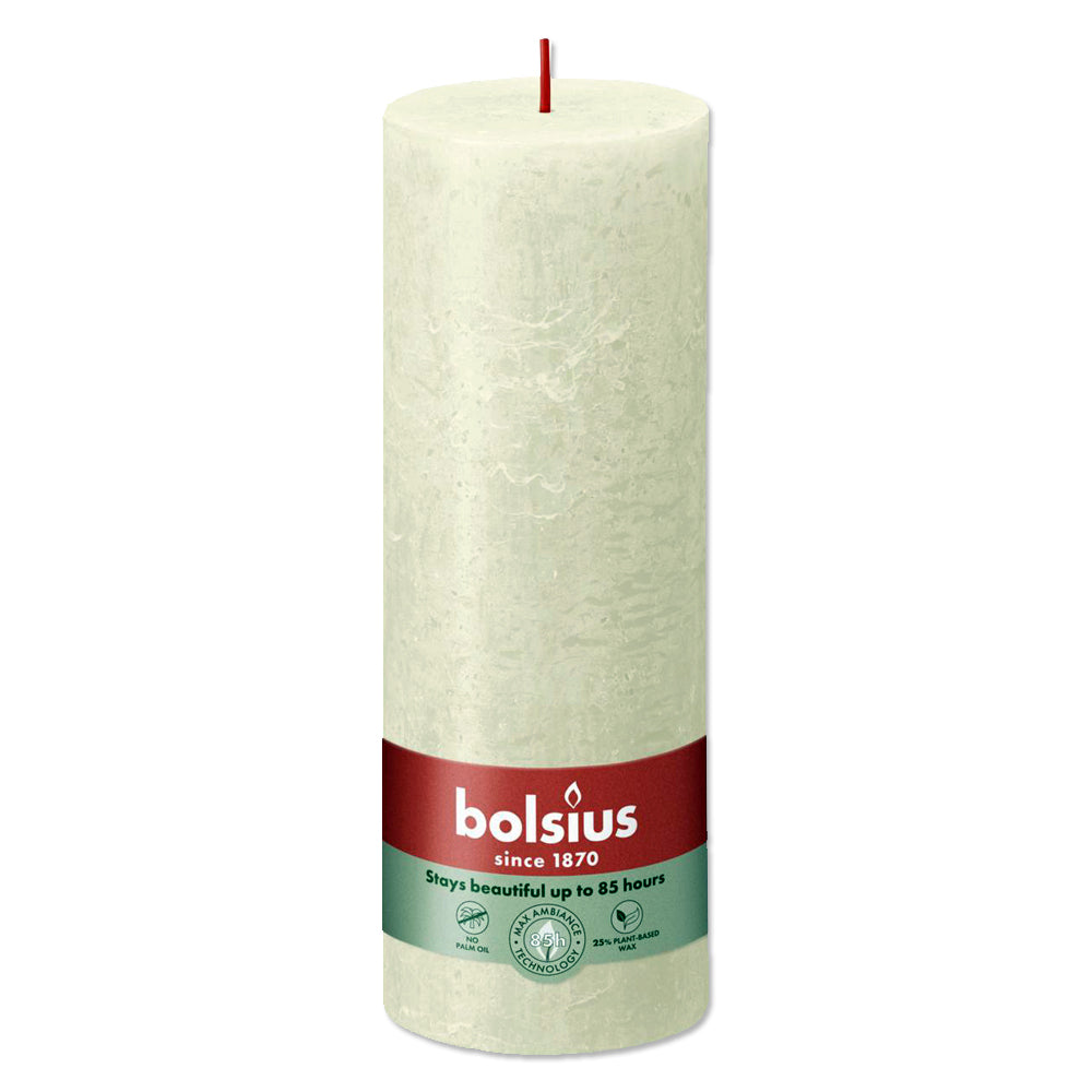 Pillar candle 190/68 RUSTIC soft pearl