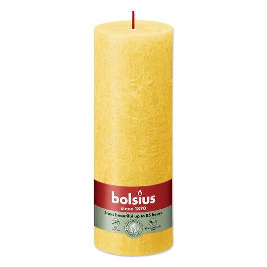 Pillar candle 190/68 RUSTIC sunny yellow