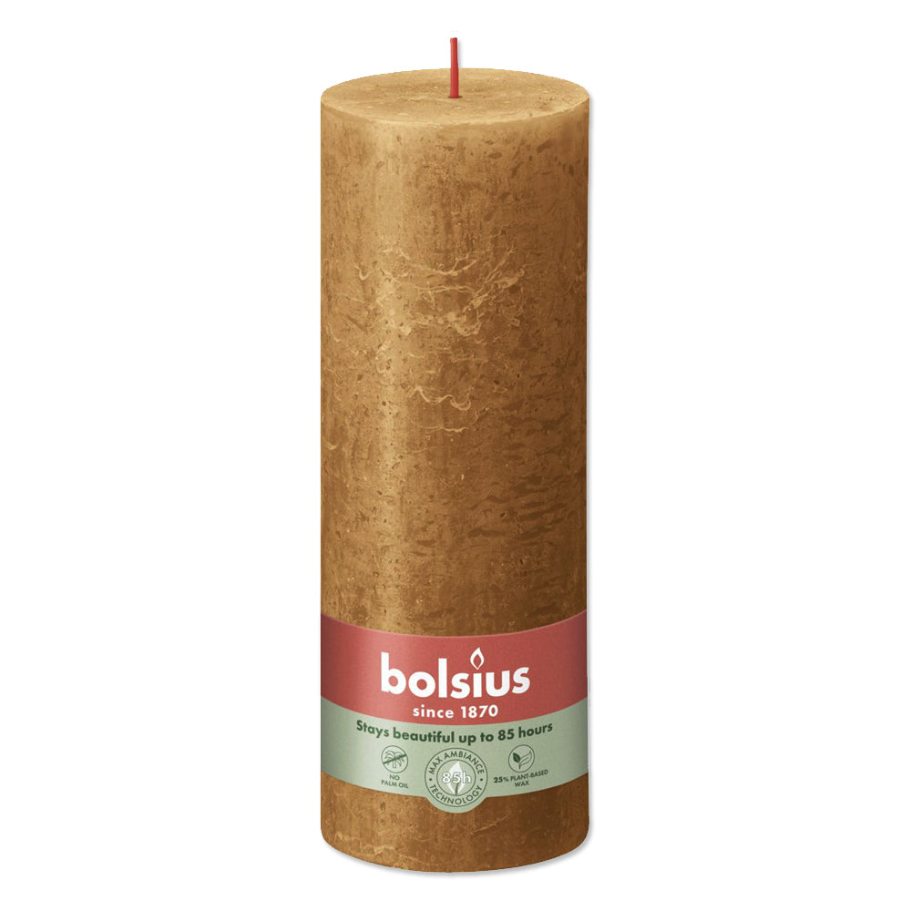 Pillar candle 190/68 RUSTIC spice brown