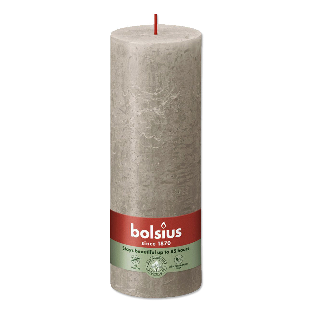 Pillar candle 190/68 RUSTIC sandy grey