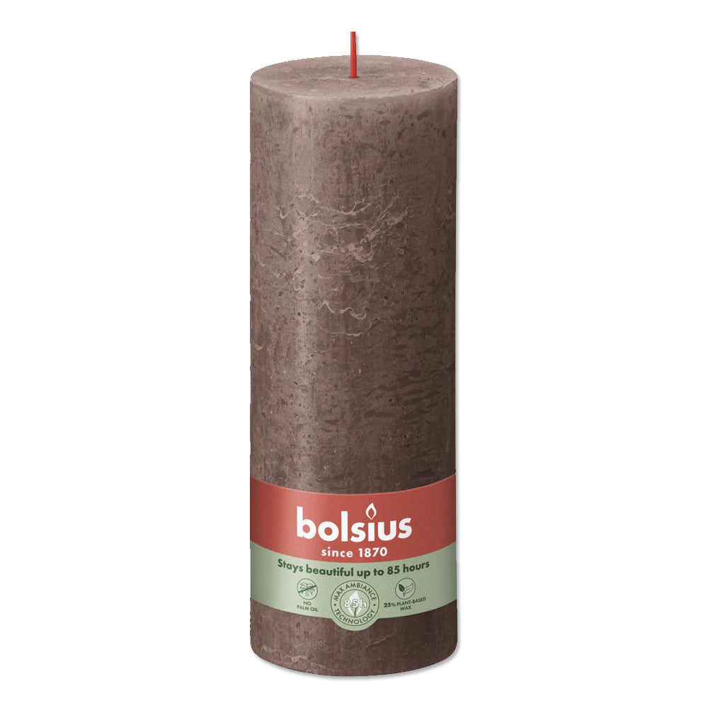Pillar candle 190/68 RUSTIC rustic taupe