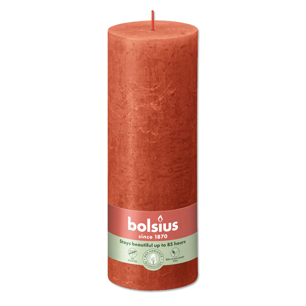 Pillar candle 190/68 RUSTIC earthy orange