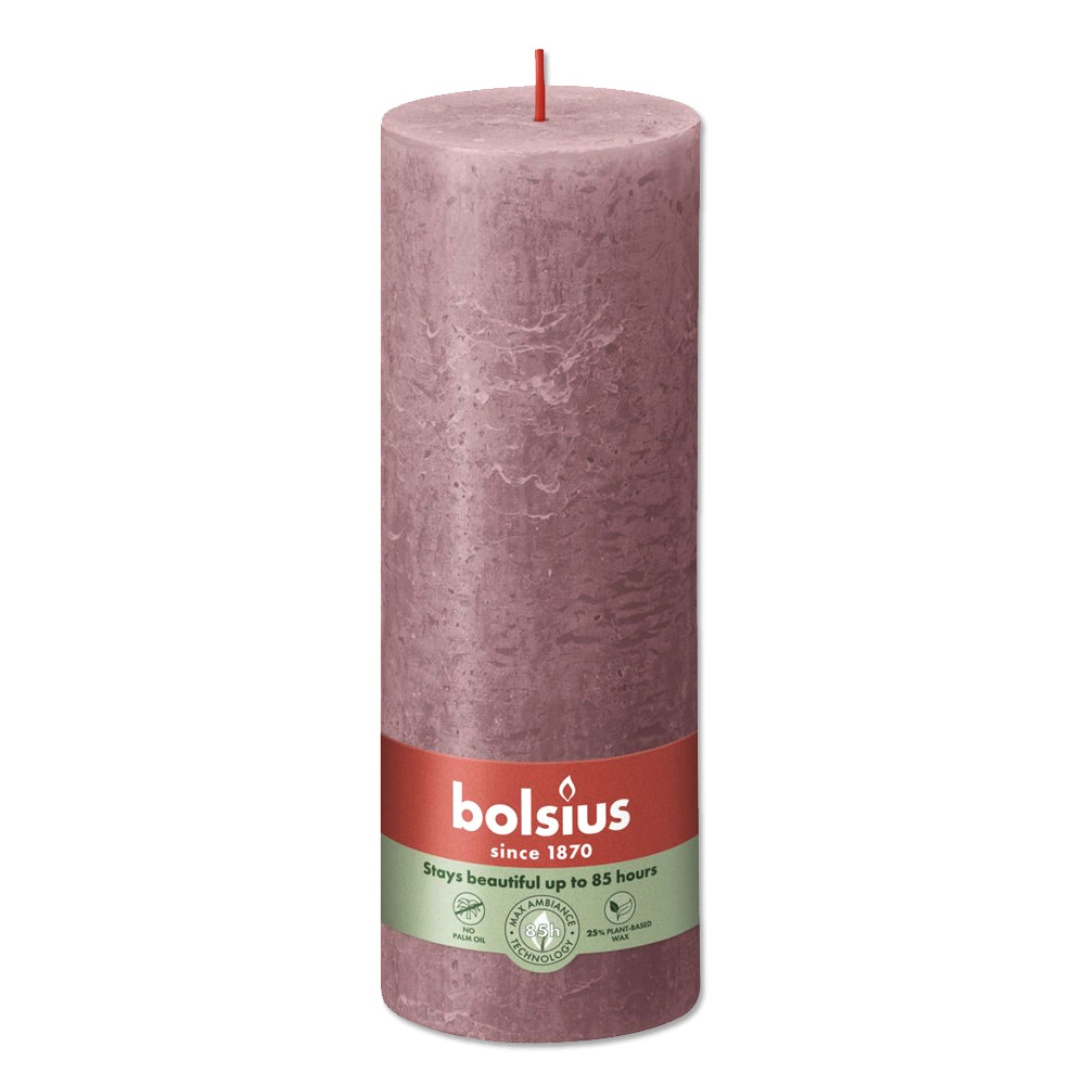 Pillar candle 190/68 RUSTIC ash rose