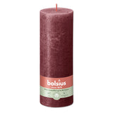 Pillar candle 190/68 RUSTIC velvet red