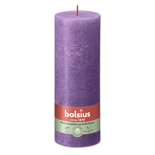 Pillar candle 190/68 RUSTIC vibrant violet