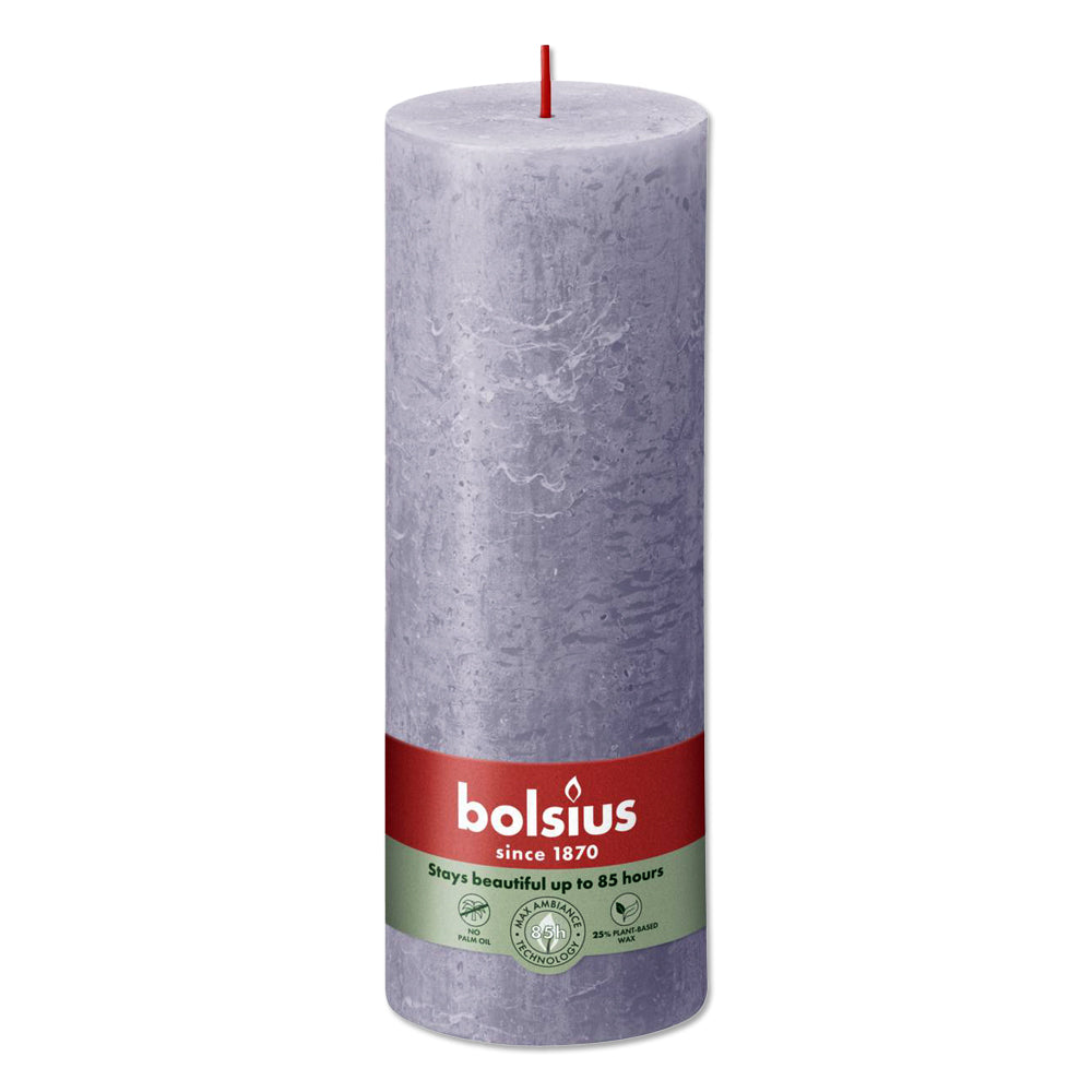 Pillar candle 190/68 RUSTIC sky blue