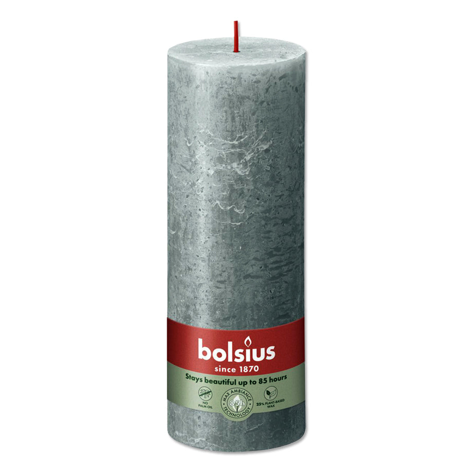 Pillar candle 190/68 RUSTIC jade green
