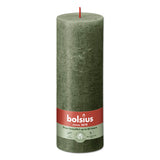 Pillar candle 190/68 RUSTIC fresh olive