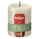 Pillar candle 80/68 mm Rustic METALLIC ivory