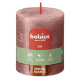 Pillar candle 80/68 mm Rustic METALLIC pink