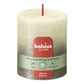 Pillar candle 80/68 mm Rustic FADING METALLIC soft pearl + champagne