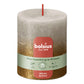 Pillar candle 80/68 mm Rustic FADING METALLIC sandy grey + gold