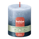 Pillar candle 80/68 mm Rustic FADING METALLIC sky blue + blue
