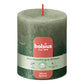 Pillar candle 80/68 mm Rustic FADING METALLIC fresh olive + metallic green