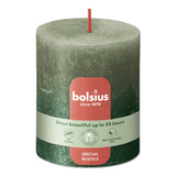 Pillar candle 80/68 mm Rustic FADING METALLIC fresh olive + metallic green