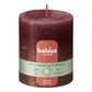 Pillar candle 80/68 mm Rustic FADING METALLIC velvet red + copper