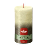 Pillar candle 130/68 mm Rustic FADING METALLIC soft pearl + champagne