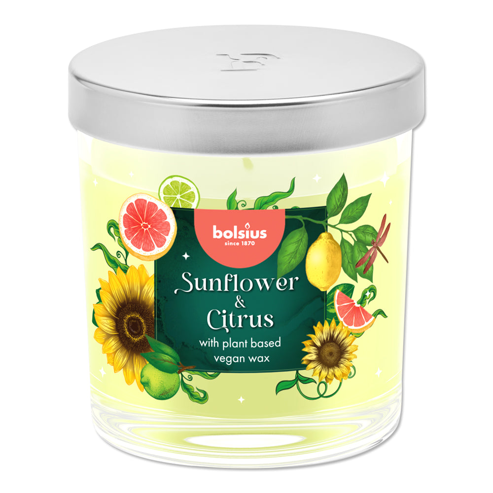 Scented Candles in a Glass 80/72 mm (Sunflower &amp; Citrus)