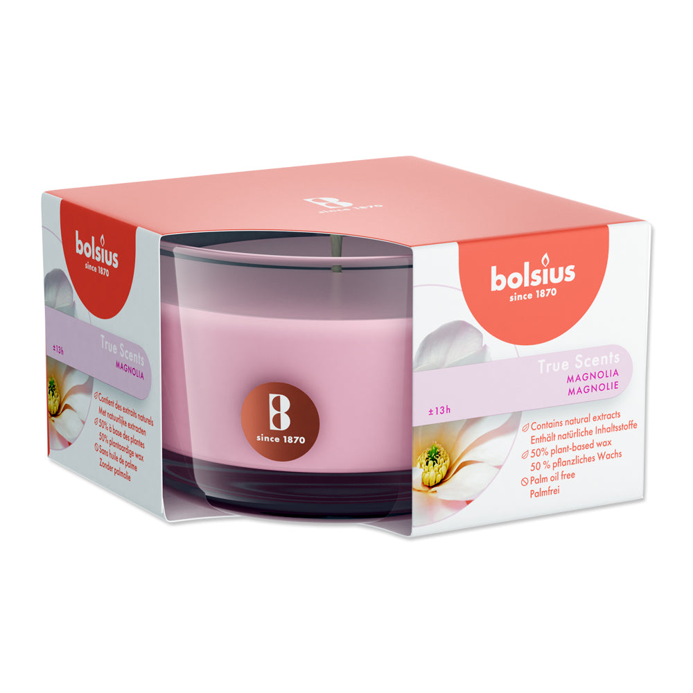 Scented candles in a glass 50/80 mm magnolia
