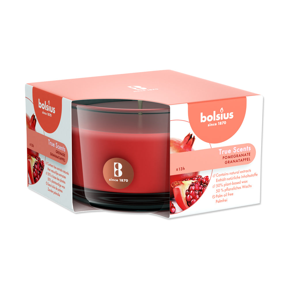 Scented candles in a glass 50/80 mm pomegranate