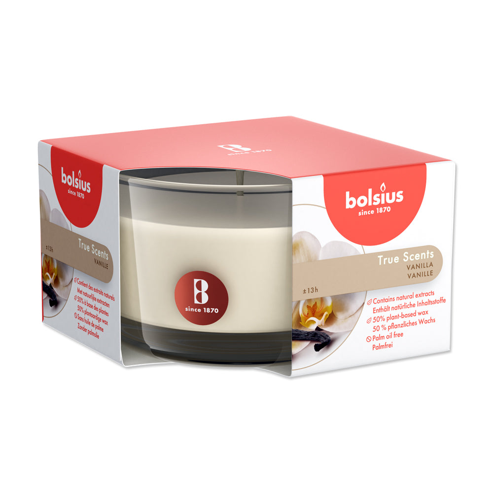 Scented candles in a glass 50/80 mm vanilla