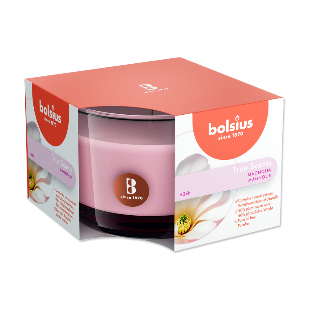 Scented candles in a glass 63/90 mm magnolia