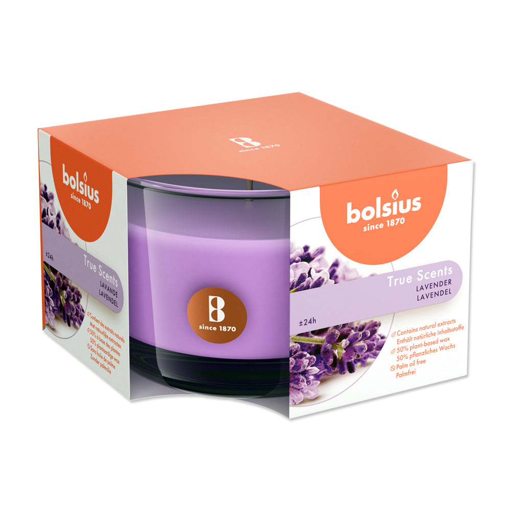 Scented candles in a glass 63/90 mm lavender