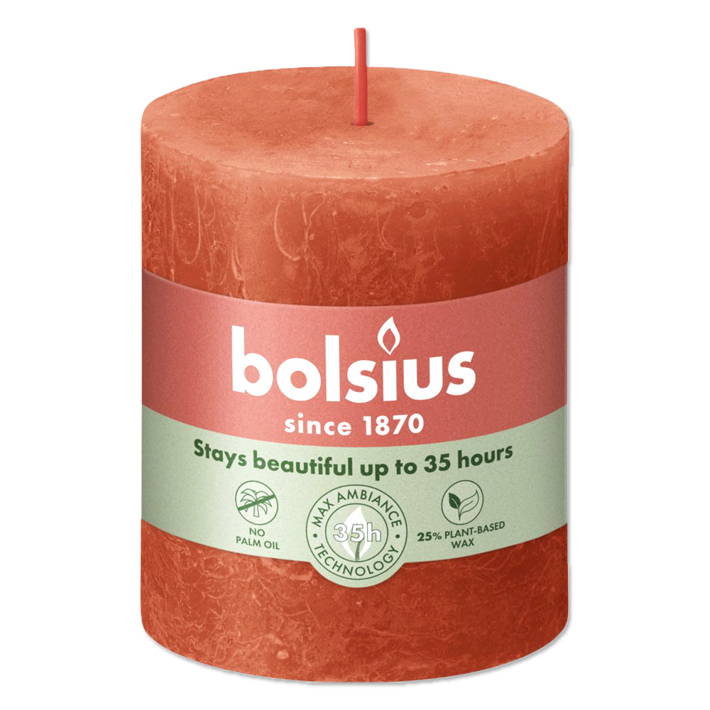 Pillar candle 80/68 RUSTIC earthy orange
