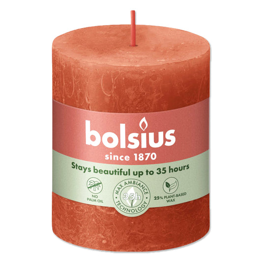 Pillar candle 80/68 RUSTIC earthy orange